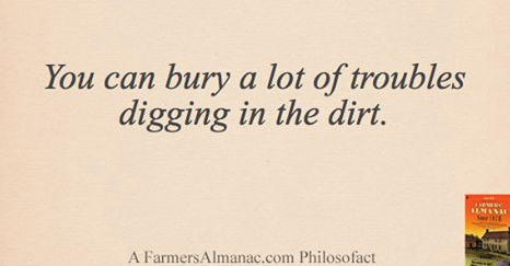 You can bury a lot of troubles digging in the dirt