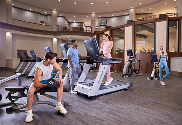 The Fitness Center at Spa Aquae provides state-of-the-art equipment.