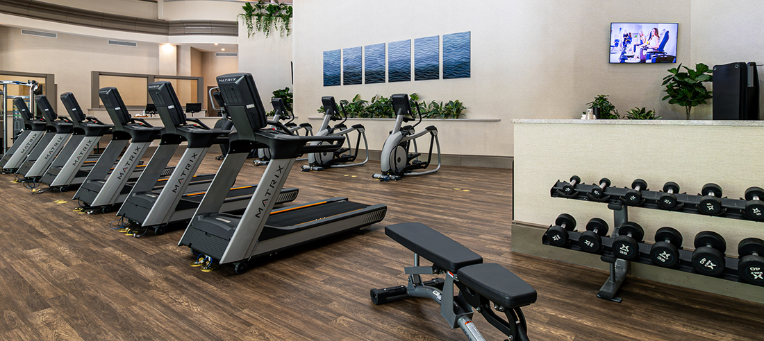 Spa Aquae Fitness Center also offers free weights